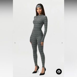 Naked Wardrobe Houndstooth-Plaid Set